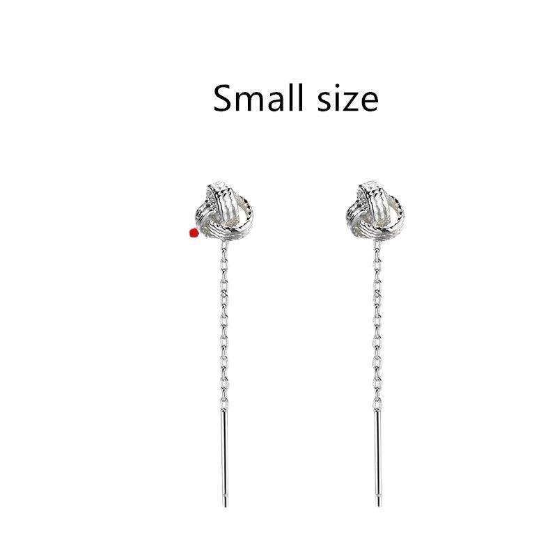 Women's Sterling Silver Ruyi Knot Stud Earrings