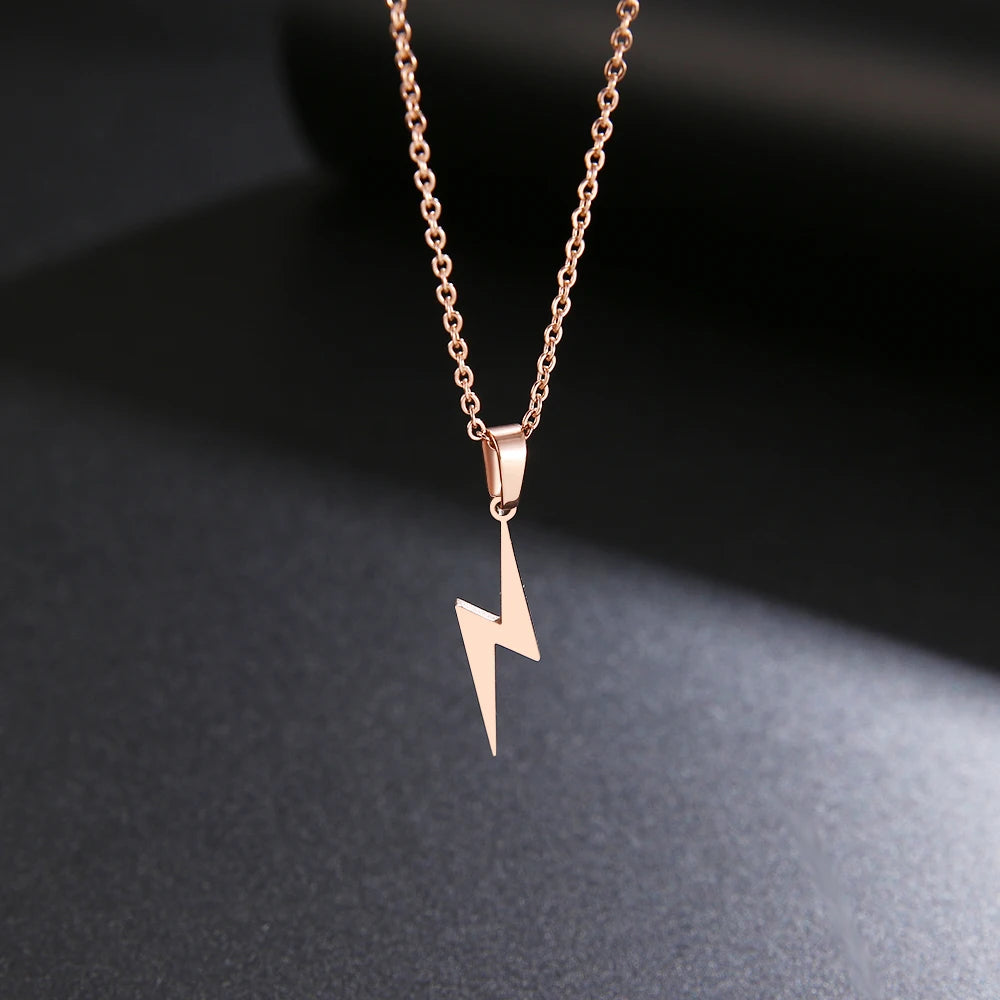 DOTIFI Stainless Steel Necklace Hot Lightning Necklaces For Women Protection Pendants For Girlfriend Gifts Charms Jewelry