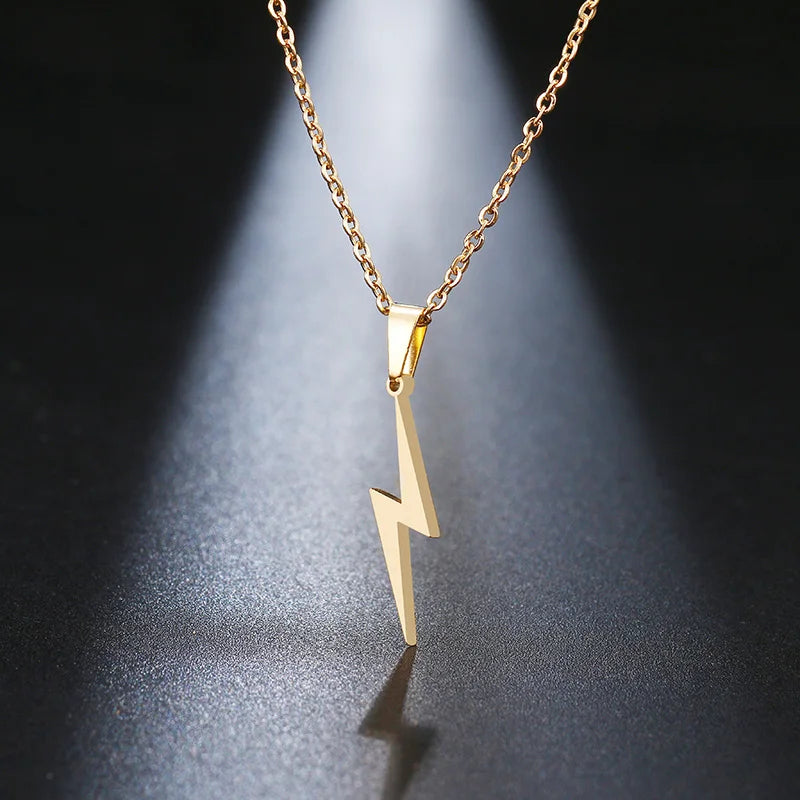 DOTIFI Stainless Steel Necklace Hot Lightning Necklaces For Women Protection Pendants For Girlfriend Gifts Charms Jewelry