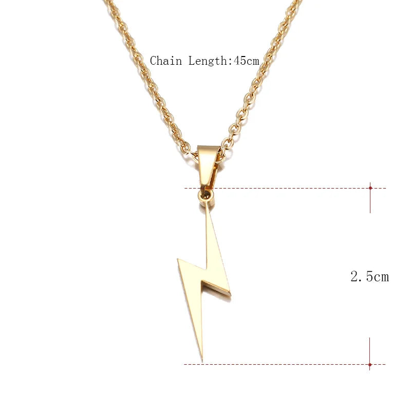 DOTIFI Stainless Steel Necklace Hot Lightning Necklaces For Women Protection Pendants For Girlfriend Gifts Charms Jewelry