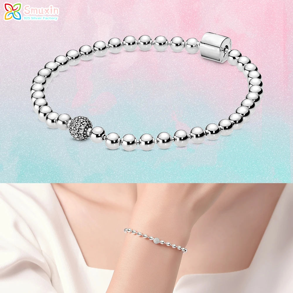 Smuxin 925 Silver Bracelets Disc Fan Crown Seashell T-Bar Multi Dreamcatcher Clasp Snake Chain Bracelets Friendship Heart Bangle