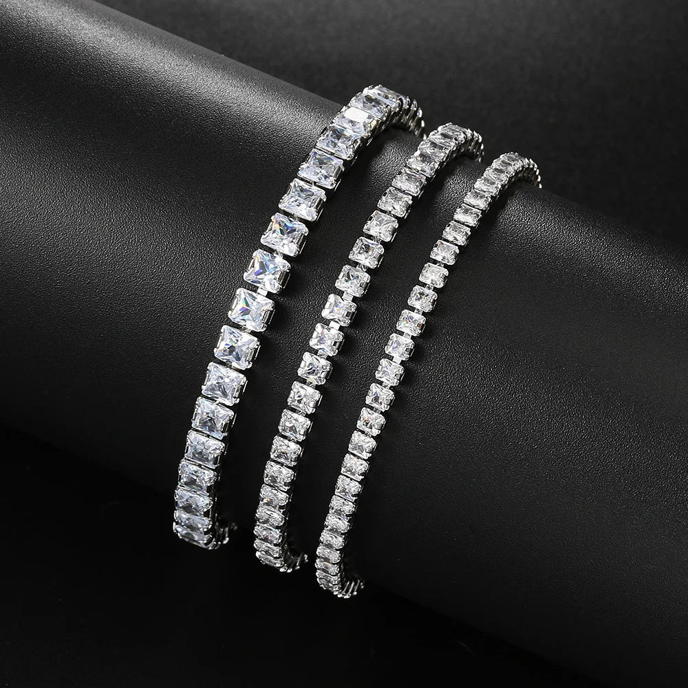 Adjustable Various Size Tennis Bracelet For Women Geometric Clear Zircon Wedding Party Jewellry Drop Shipping Items 2024 DZH007