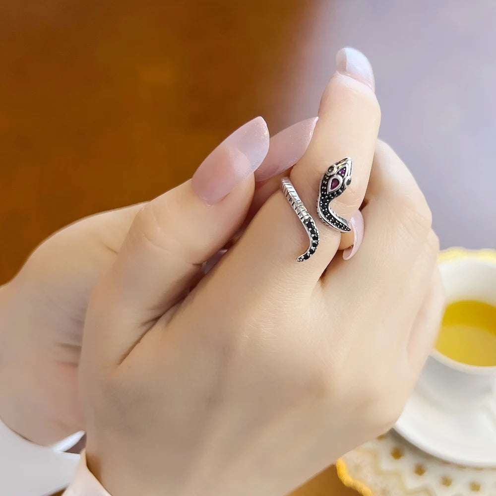 Snake Inspired Ring,Bohemia Fine Jewerly For Women Brand New Seduction Gift In Solid 925 Sterling Silver