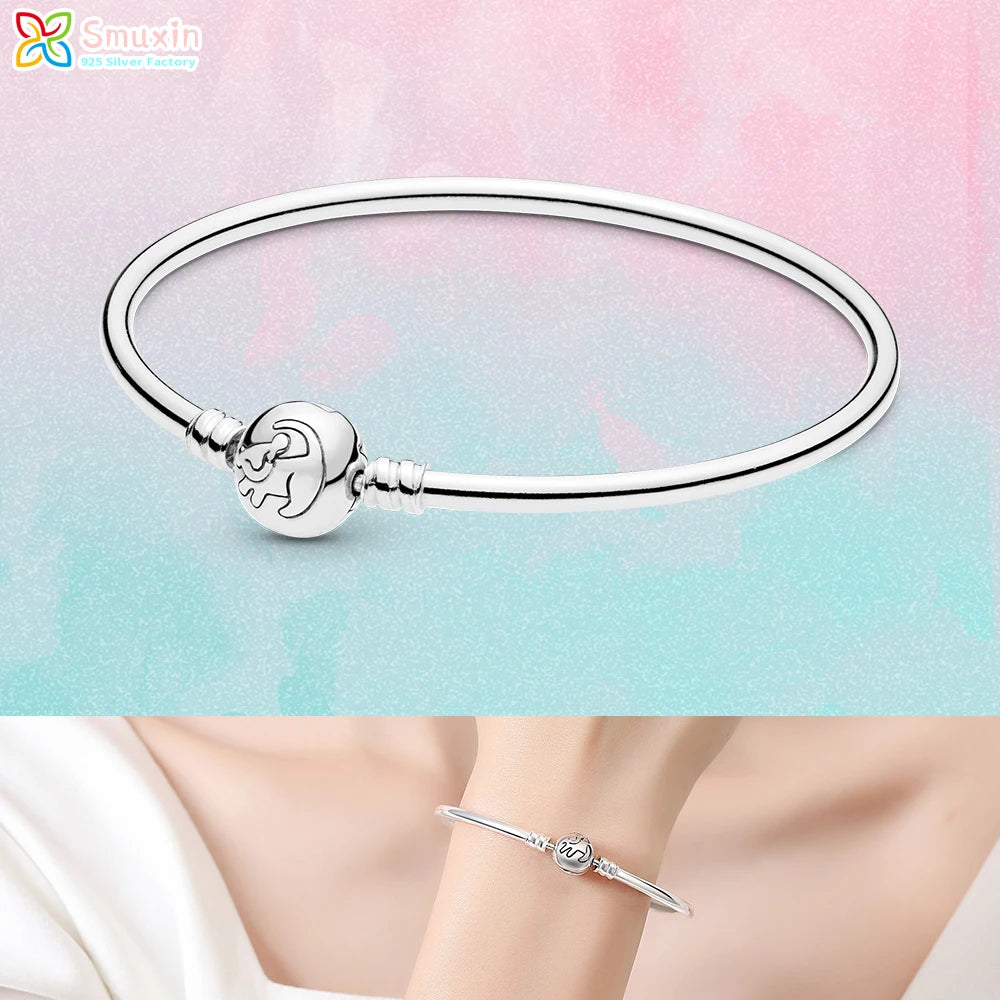 Smuxin 925 Silver Bracelets Disc Fan Crown Seashell T-Bar Multi Dreamcatcher Clasp Snake Chain Bracelets Friendship Heart Bangle