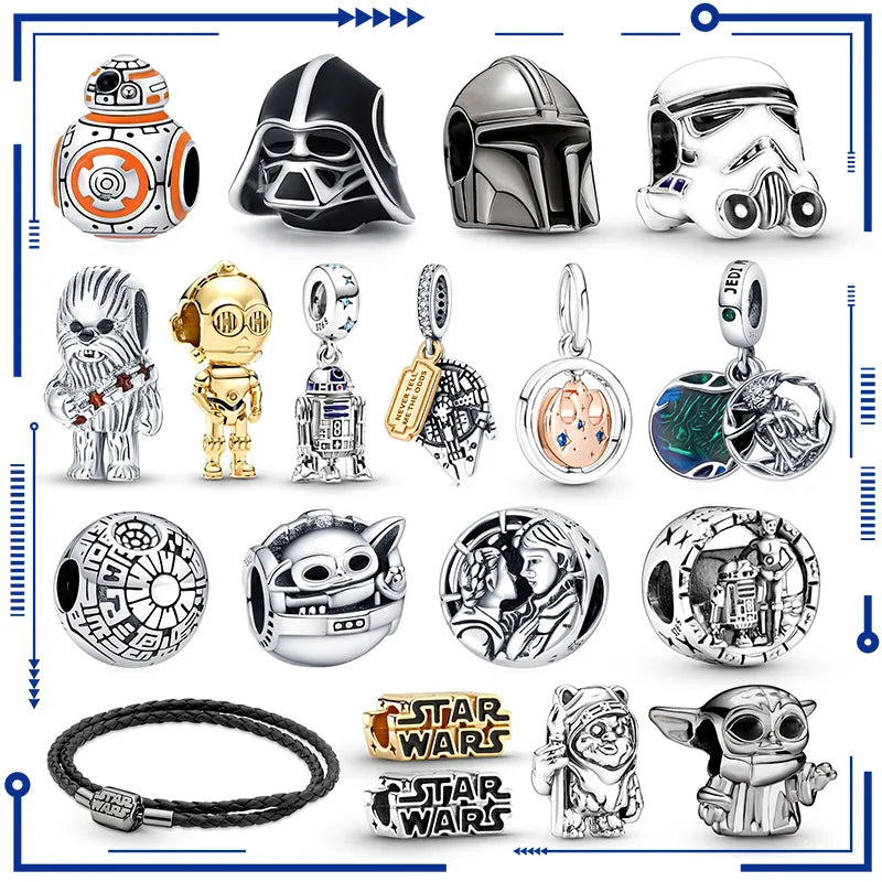 Disney Marvel Star Warrior Charm Beads Fits Pandora 925 Original Bracelet Jewelry Women Silver Pendant Bead Gift 2023 Hot Sale