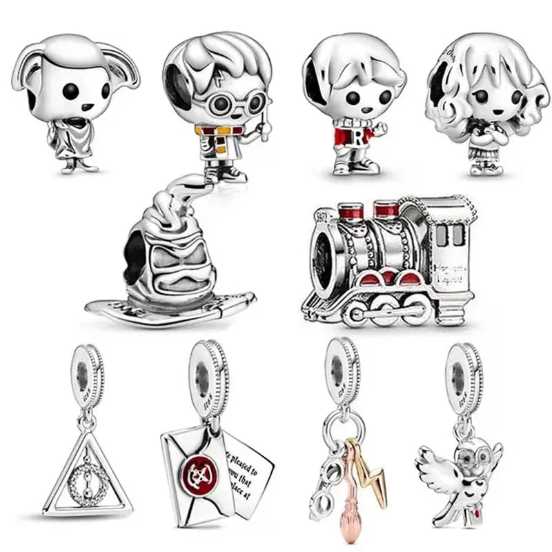 2024 925 Pure Silver Anime Cartoon Charm Beads Original Pandora DlY Bracelet Women's Fashion Jewelry Production